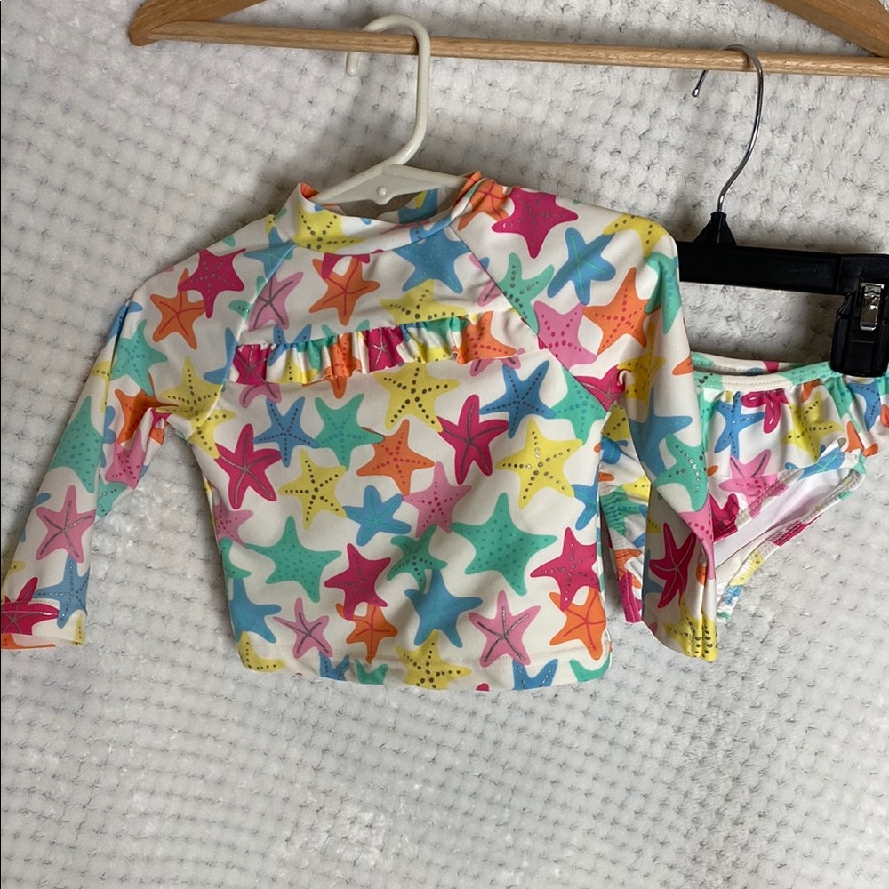 Little Me Starfish Print Kids Rashguard Swim Set
